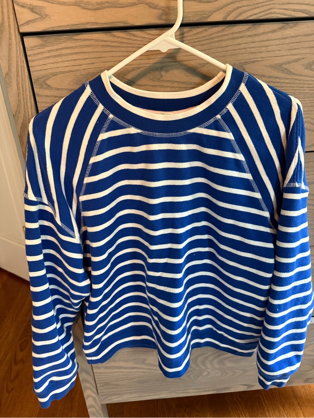 Boden Blue and White Striped Crewneck Top